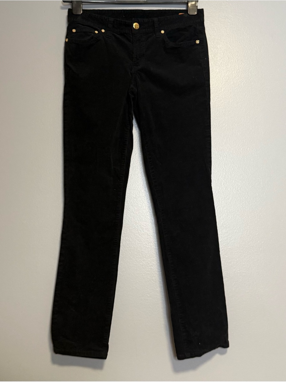 Tory Burch Black Corduroy Super Skinny Jeans 28